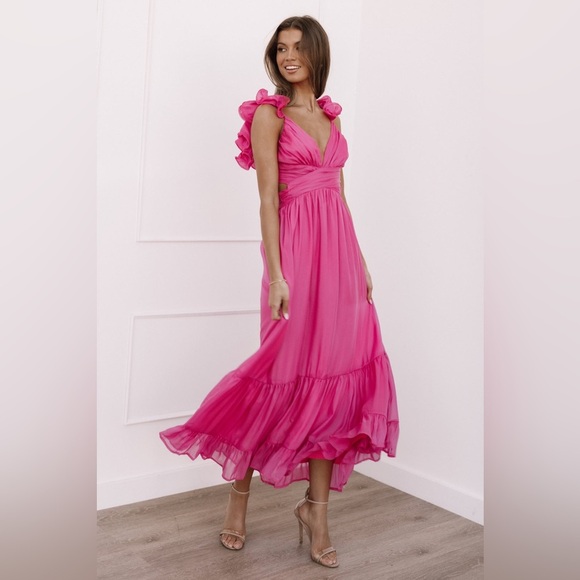 Petal and Pup Bonito Midi Dress - Berry size L - Picture 2 of 16